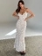 Платье с декольте гипюровое кружевное стрейч макси цвет белый