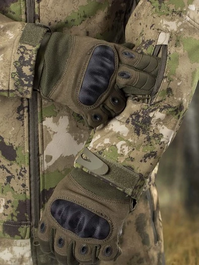 Куртка мужская Kamukamu тактическая военная демисезонная на флисе ткань Softshell цвет камуфляж Мох КАМЕНИСТЫЙ (Green Moss)