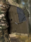 Куртка мужская Kamukamu тактическая военная демисезонная на флисе ткань Softshell цвет камуфляж Мох КАМЕНИСТЫЙ (Green Moss)