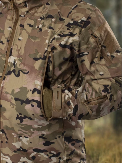 Куртка мужская Kamukamu тактическая военная демисезонная на флисе ткань Softshell цвет камуфляж MTP