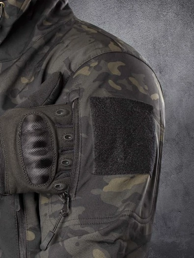 Куртка мужская Kamukamu тактическая военная демисезонная на флисе ткань Softshell цвет камуфляж mtp black