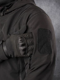 Куртка мужская Kamukamu тактическая военная демисезонная на флисе ткань Softshell цвет Черный