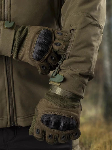 Куртка мужская Kamukamu тактическая военная демисезонная на флисе ткань Softshell цвет Олива зеленая