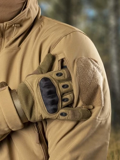 Куртка мужская Kamukamu тактическая военная демисезонная на флисе ткань Softshell цвет Койот