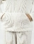 Вязаный костюм женский оверсайз кофта с капюшоном и широкие штаны цвет белый