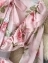 Платье шифоновое с цветами и рюшами цвет розовый