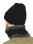 Комплект зимний с искусственным мехом шапка + шарф цвет черный