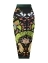Купальник женский слитный с парео цвет черный с узорами и цветами на спине