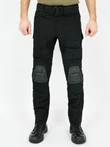 Брюки с наколенниками тактические летние RipStop цвет Черный (Black)