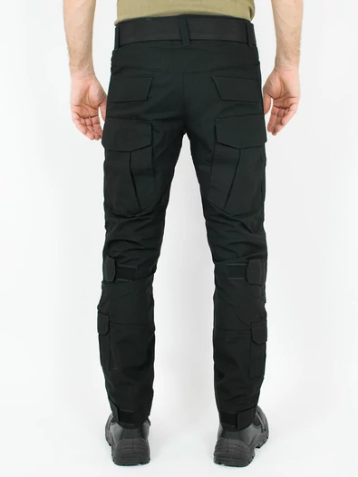 Брюки с наколенниками тактические летние RipStop цвет Черный (Black)