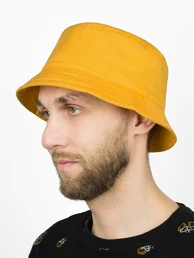Панама для взрослых летняя 100% хлопок ONESIZE цвет желтый