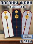 Погоны ФСИН комплект 3шт. картон (в сборе) укомплектованные с фурнитурой звание Младший лейтенант 14х5 см
