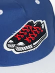 Бейсболка летняя с прямым козырьком Snapback с нашивкой Кеды цвет синий