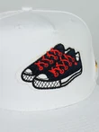 Бейсболка летняя с прямым козырьком Snapback с нашивкой Кеды цвет белый