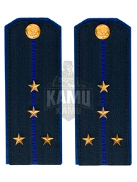 Погоны ФСБ на китель цвет синий картон, звание Капитан 14х5,5см