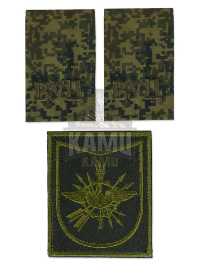 Комплект погоны и шеврон для военной кафедры МГТУ им.Баумана (Полевой)