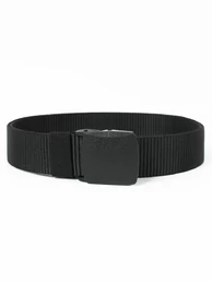 Мужской брючный ремень YKK belt с пластиковой пряжкой цвет черный black