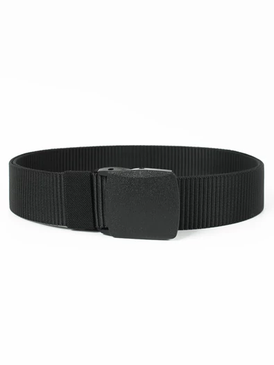 Мужской брючный ремень YKK belt с пластиковой пряжкой цвет черный black