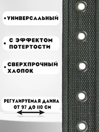 Ремень брючный текстильный с кожаными вставками цвет серый