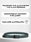 Ремень брючный текстильный с кожаными вставками цвет синий