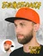 Бейсболка летняя с прямым козырьком Snapback цвет оранжевый с черным козырьком