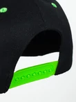Бейсболка летняя с прямым козырьком Snapback цвет черный с зеленым козырьком