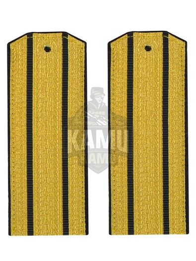 Погоны ВМФ парадные золотые 2 просвета Кляммеры в комплекте картон 14х5,5см
