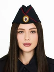 Пилотка Полиции женская с красным кантом цвет темно-синий с кокардой в комплекте