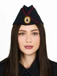 Пилотка Полиции женская с красным кантом цвет темно-синий с кокардой в комплекте