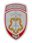 Нашивка (шеврон жаккардовый) на рукав Полиция ВОХР (серо-голубая тк.)