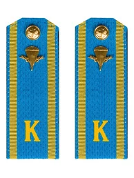 Погоны курсантские ВВС, ВДВ, ВКС с фурнитурой голубые рядовой КАРТОН
