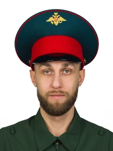 Фуражка МО с вышитым гербом цвет морская волна с красным кантом